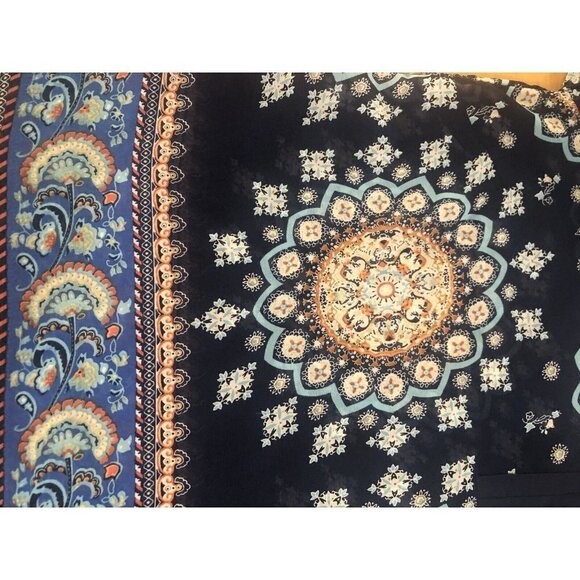 Tantrums Womens Blouse Multicolor Short Sleeve  Boho Size M - Picture 7 of 7